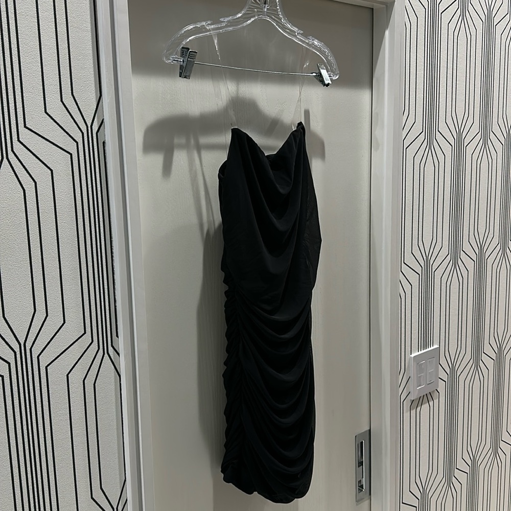 Black dress with clear straps